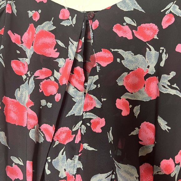 Vintage 90s All That Jazz Floral Dress XS/S Flutter Sleeve Blouson Midi Boho - Picture 6 of 9